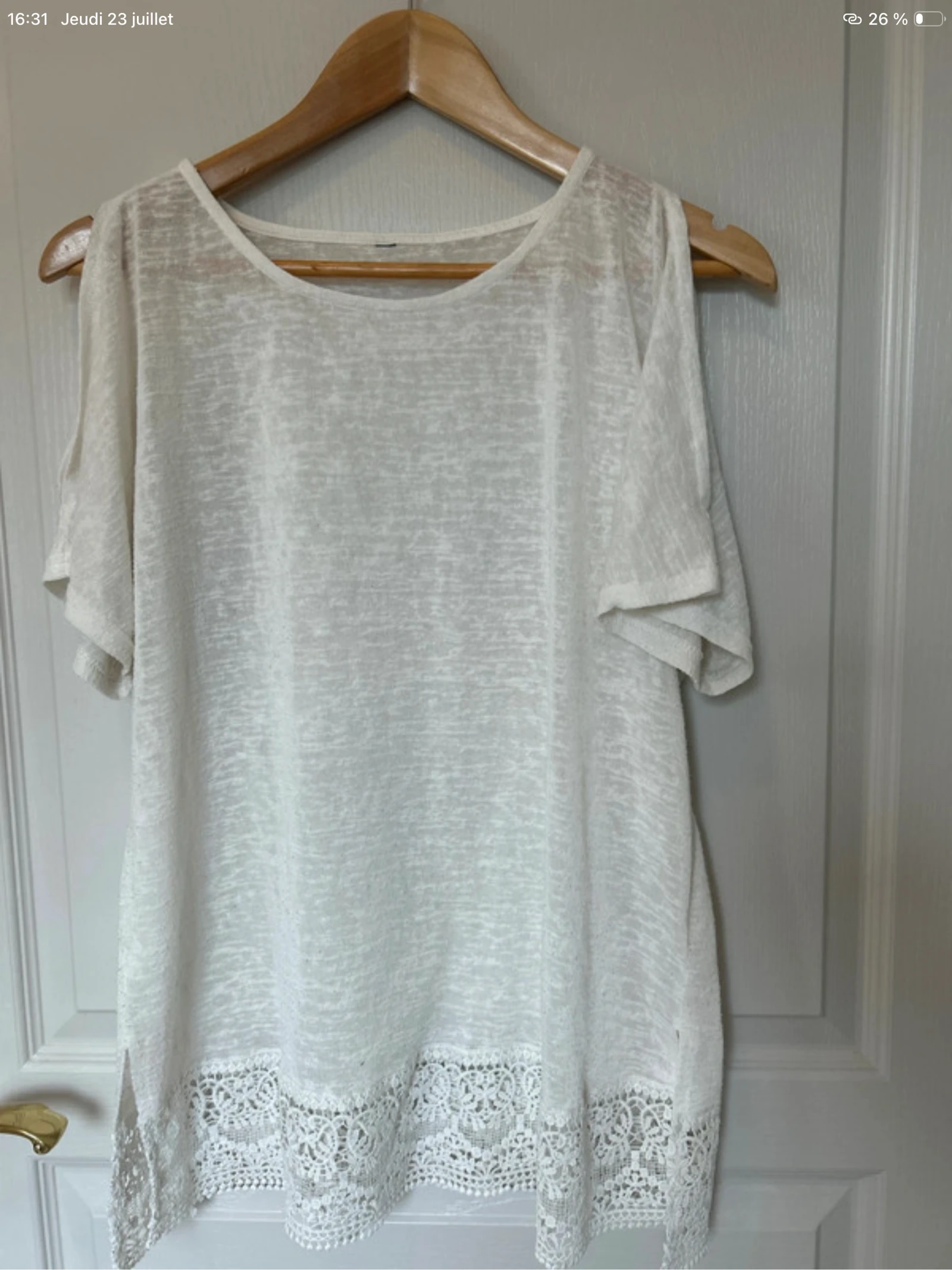 Camiseta de manga corta con hombros descubiertos PROMOD💕 – photo 4